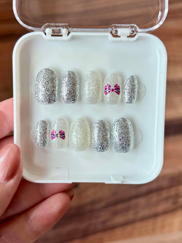 Silver Bells Press On Nail Set Size XS/3