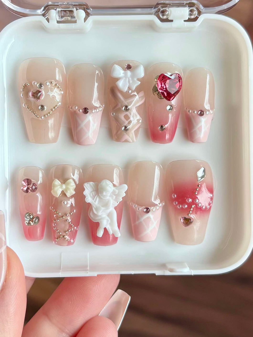 Galentines Press On Nail Set Size L/0