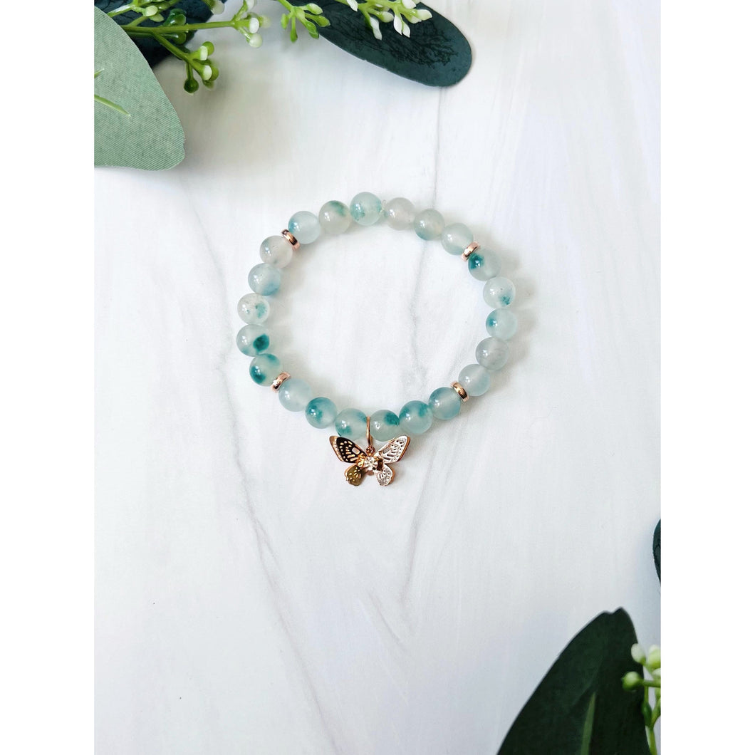 Luna Moss Agate Gold Bracelet