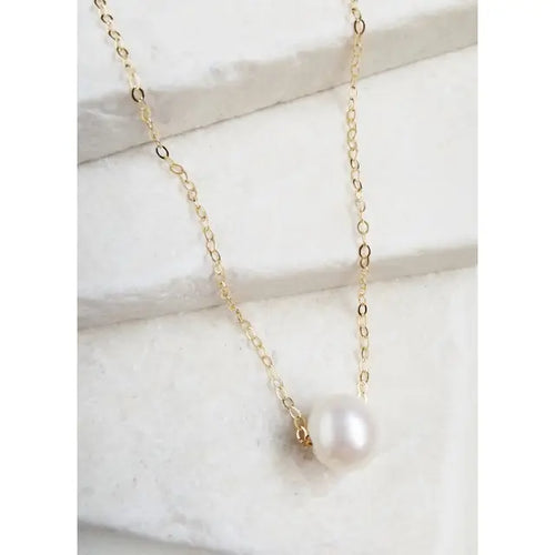 Gold White Pearl Necklace